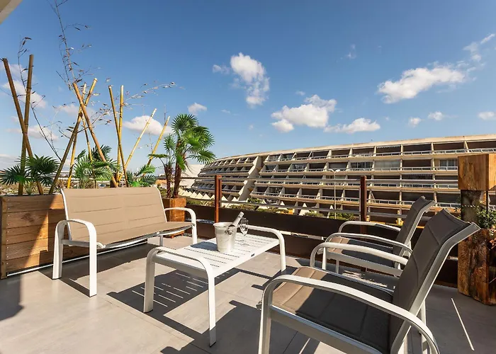 L'Atypique - Appartement Luxe - Double Terrasse - Plage - Port Nature 1 - Village Naturiste * Agde